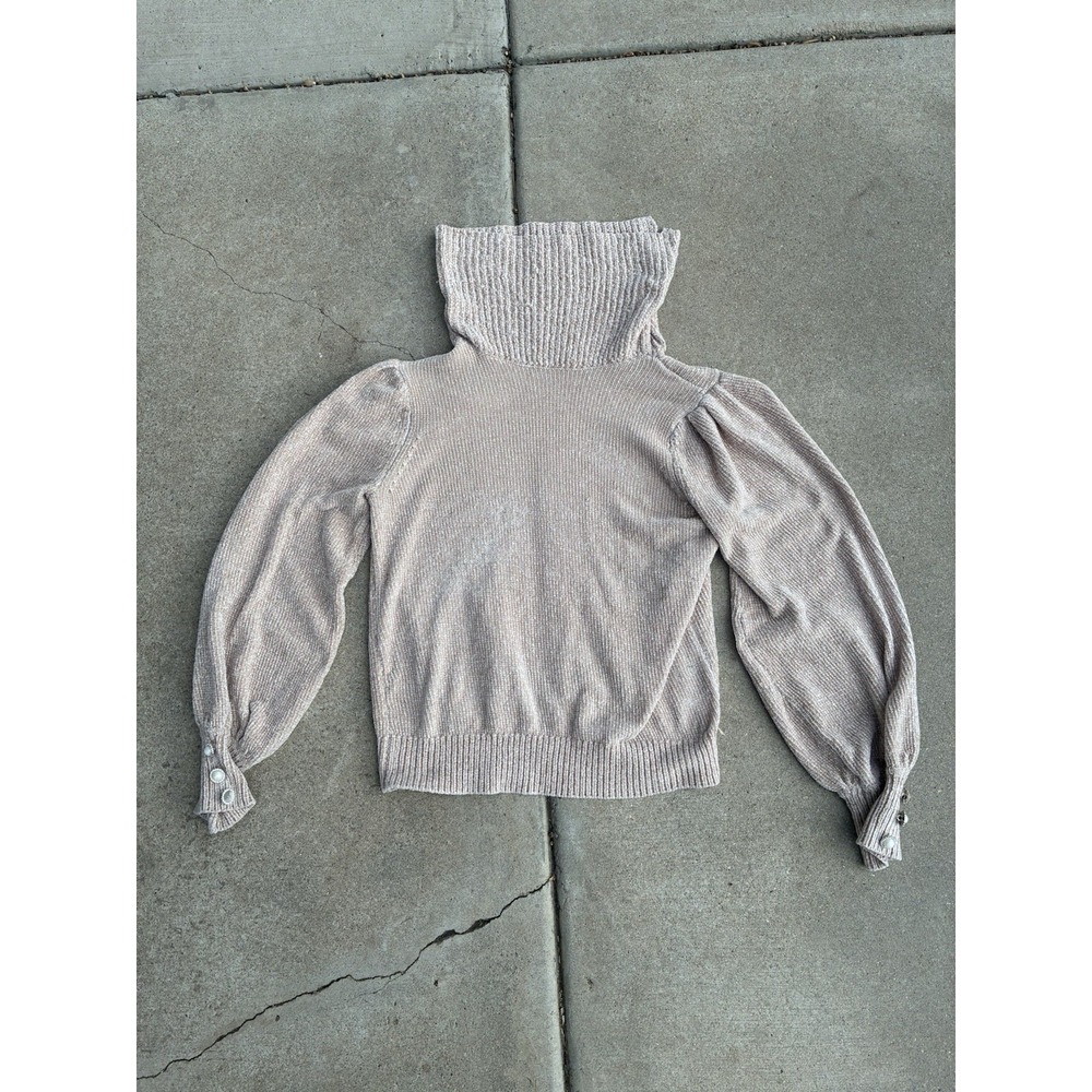 Stitch Chenault Beige Size Small Long Sleeve Knit Turtleneck Sweater casual cozy